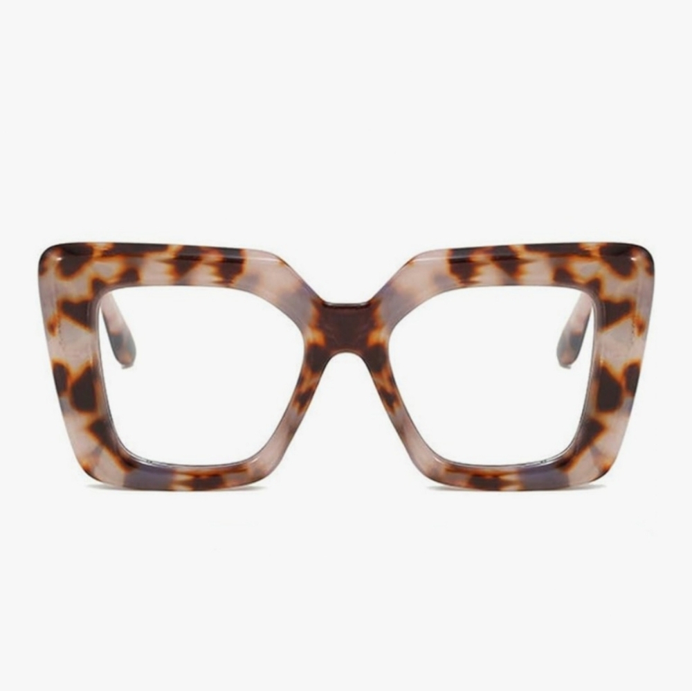 NEW Black Spotted Thick Oversize Fashion Glasses